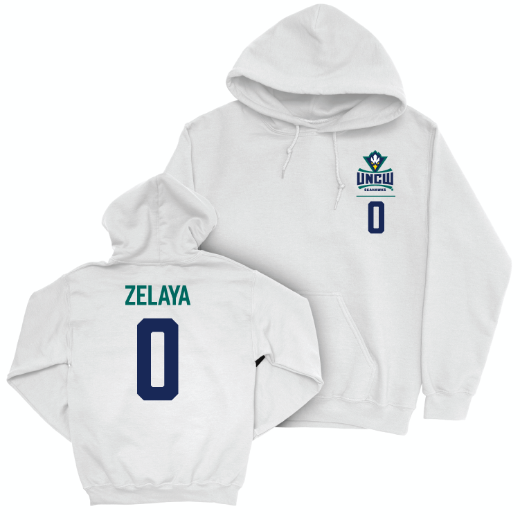 UNC Wilmington Women's Basketball White Logo Hoodie - Alexandra Zelaya Small