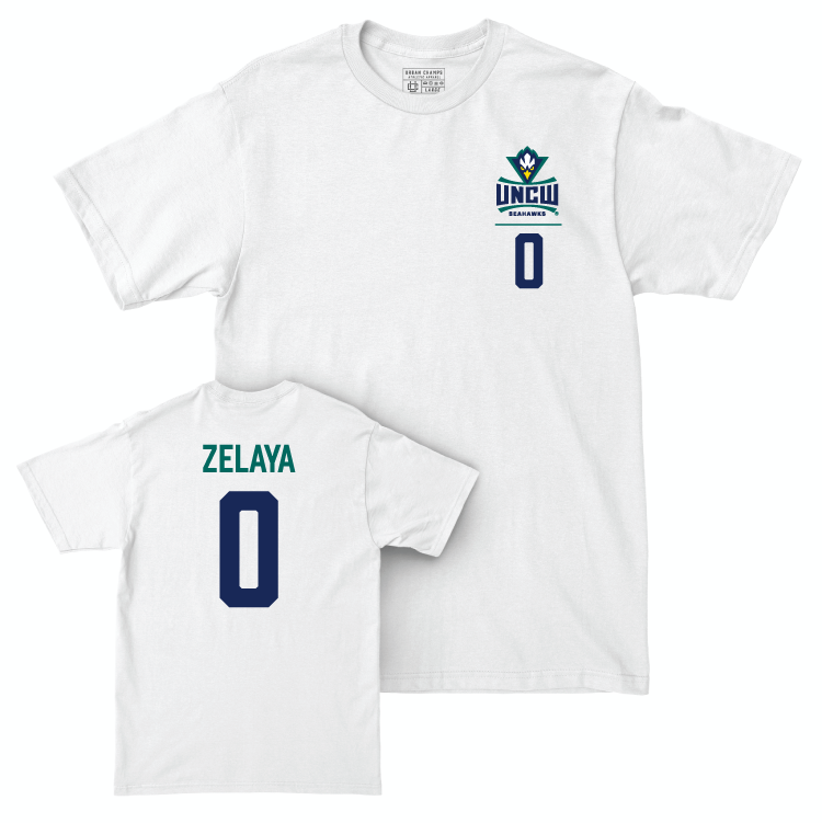 UNC Wilmington Women's Basketball White Logo Comfort Colors Tee - Alexandra Zelaya Small