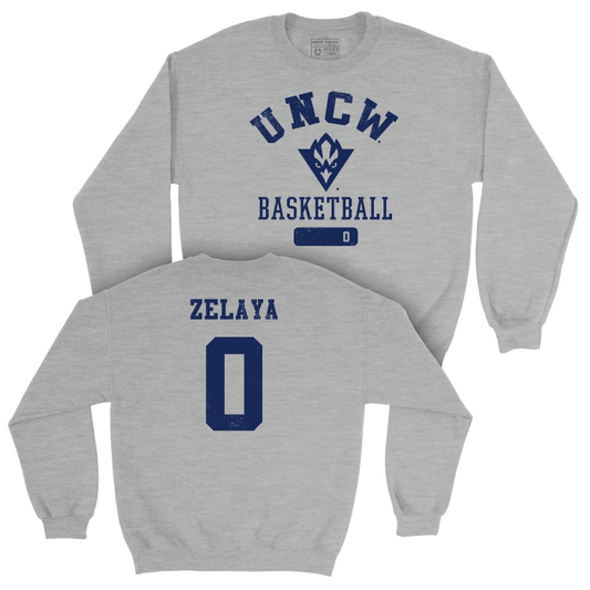 UNC Wilmington Women's Basketball Sport Grey Varsity Crew - Alexandra Zelaya Small