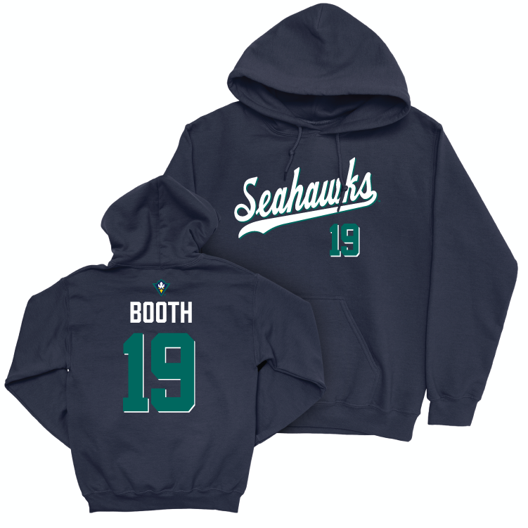 UNC Wilmington Women's Soccer Navy Script Hoodie - Brenna Booth Small