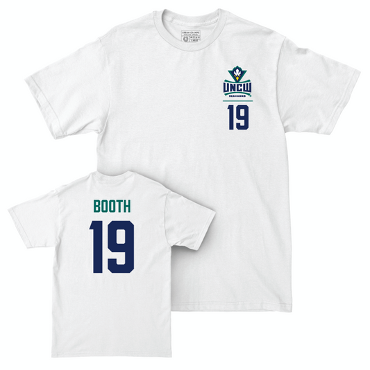 UNC Wilmington Women's Soccer White Logo Comfort Colors Tee - Brenna Booth Small