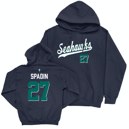 UNC Wilmington Women's Soccer Navy Script Hoodie - Brooke Spadin Small