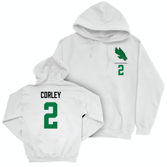 North Texas Women's Volleyball White Logo Hoodie - Addison Corley Small