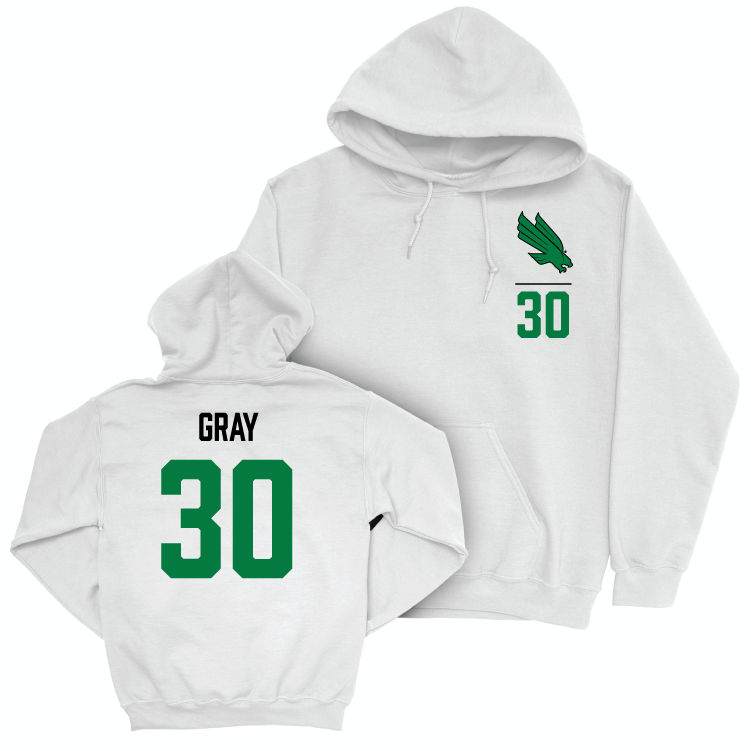 North Texas Football White Logo Hoodie - Ashton Gray Small