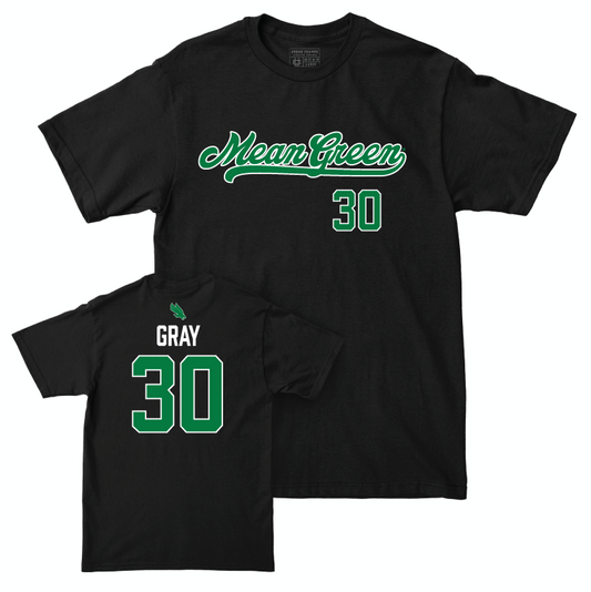 North Texas Football Black Script Tee - Ashton Gray Small