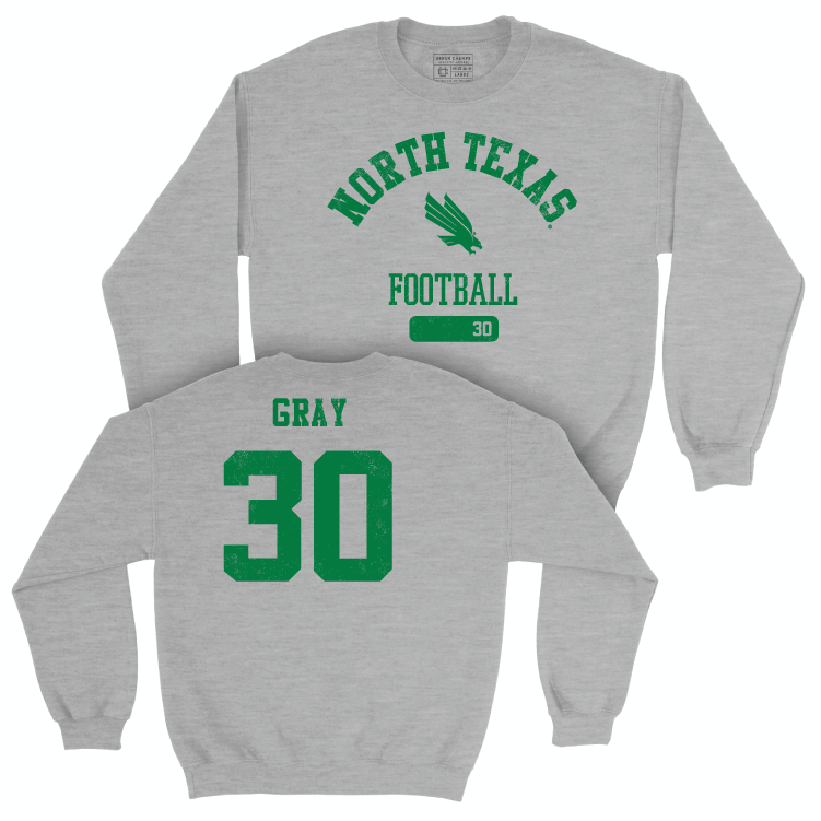 North Texas Football Sport Grey Varsity Crew - Ashton Gray Small