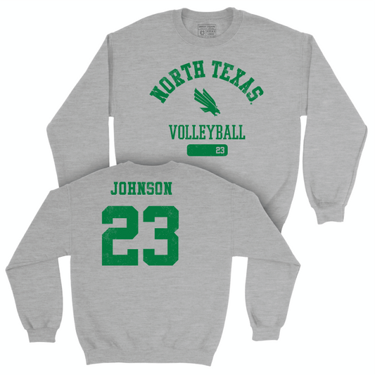 North Texas Women's Volleyball Sport Grey Varsity Crew - Aryn Johnson Small