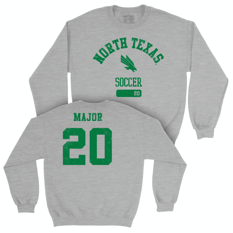 North Texas Women's Soccer Sport Grey Varsity Crew - Abigail Major Small