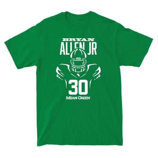 North Texas Football Green Endzone Tee - Bryan Allen Jr Small