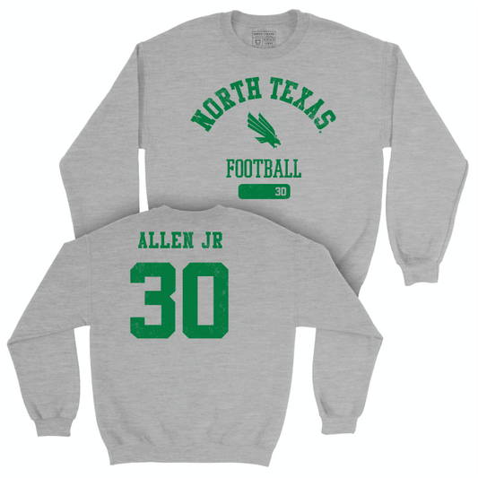 North Texas Football Sport Grey Varsity Crew - Bryan Allen Jr Small