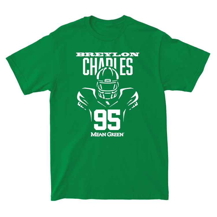 North Texas Football Green Endzone Tee - Breylon Charles Small