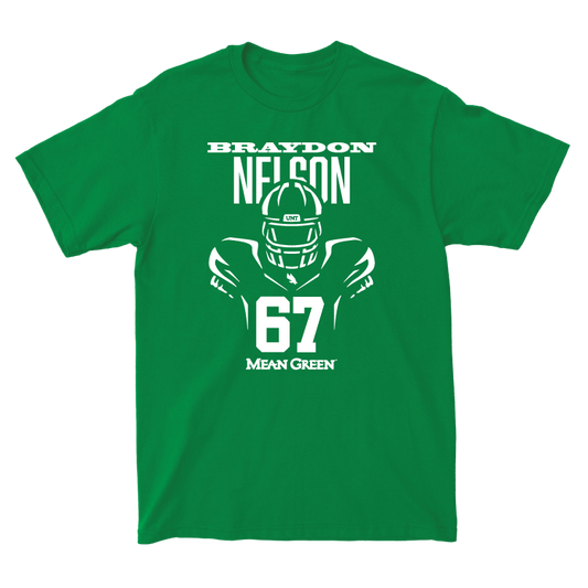 North Texas Football Green Endzone Tee - Braydon Nelson Small