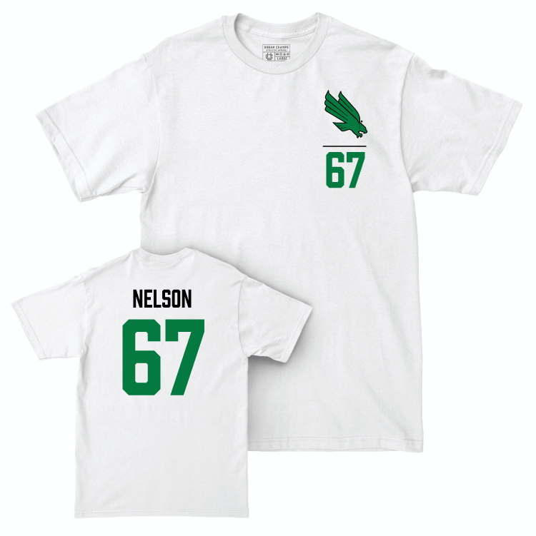 North Texas Football White Logo Comfort Colors Tee - Braydon Nelson Small