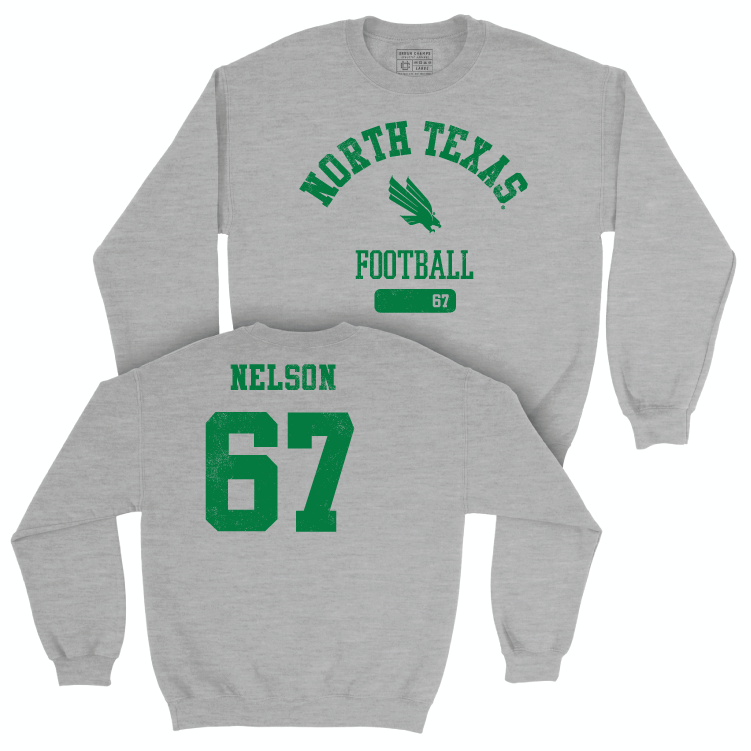 North Texas Football Sport Grey Varsity Crew - Braydon Nelson Small