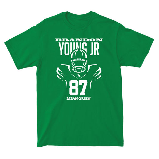 North Texas Football Green Endzone Tee - Brandon Young Jr Small