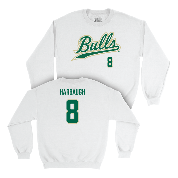 USF Women's Lacrosse White Script Crew - Alison Harbaugh Small