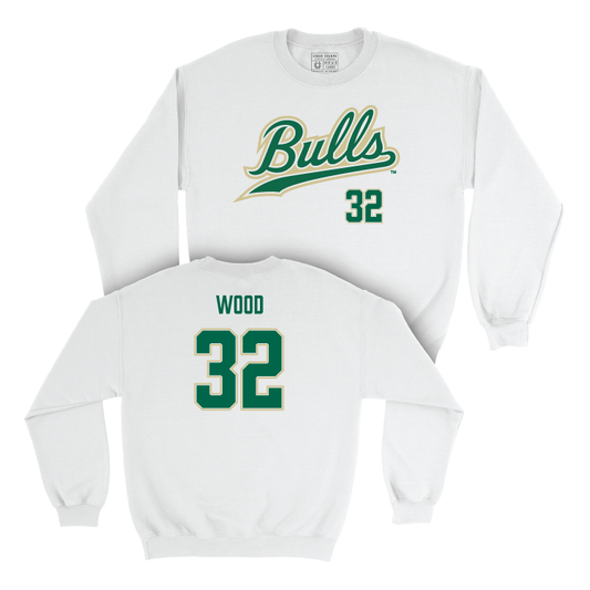 USF Women's Lacrosse White Script Crew - Anna Wood Small