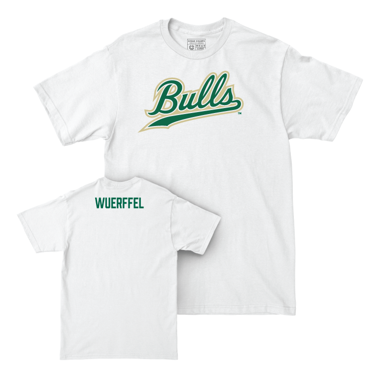 USF Women's Track & Field White Script Comfort Colors Tee - Audrey Wuerffel Small