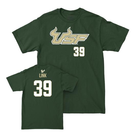 USF Baseball Green Wordmark Tee - Bradley Link Small