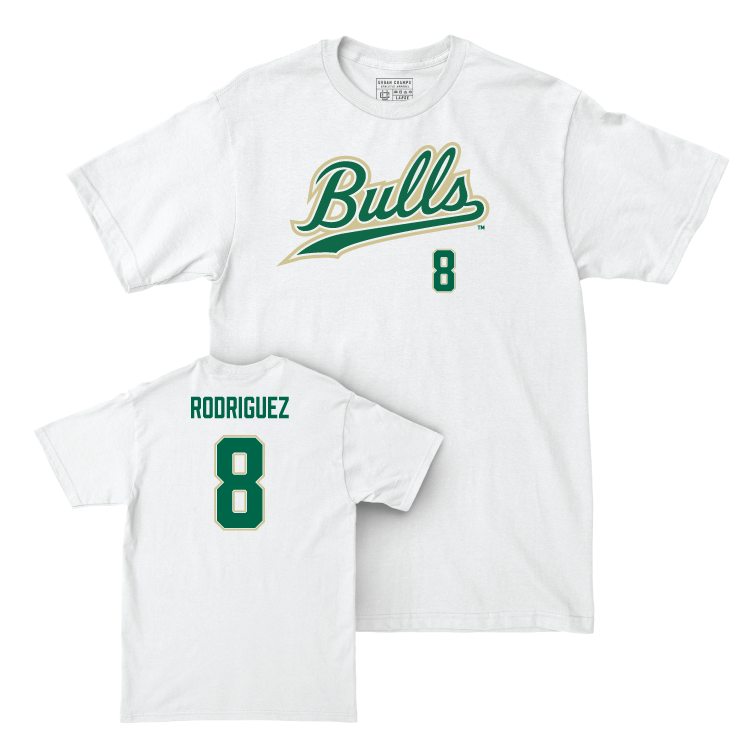 USF Baseball White Script Comfort Colors Tee - Boe Rodriguez Small