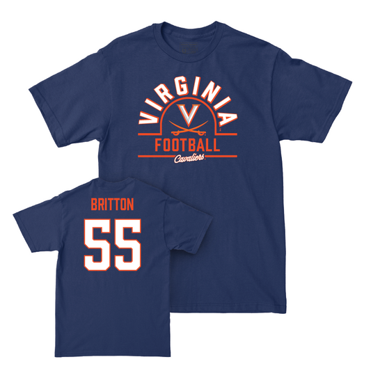 Virginia Football Navy Arch Tee - Anthony Britton Small