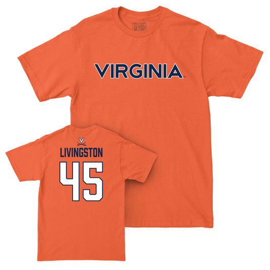 Virginia Football Orange Wordmark Tee - Aidan Livingston Small