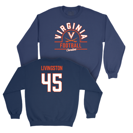 Virginia Football Navy Arch Crew - Aidan Livingston Small