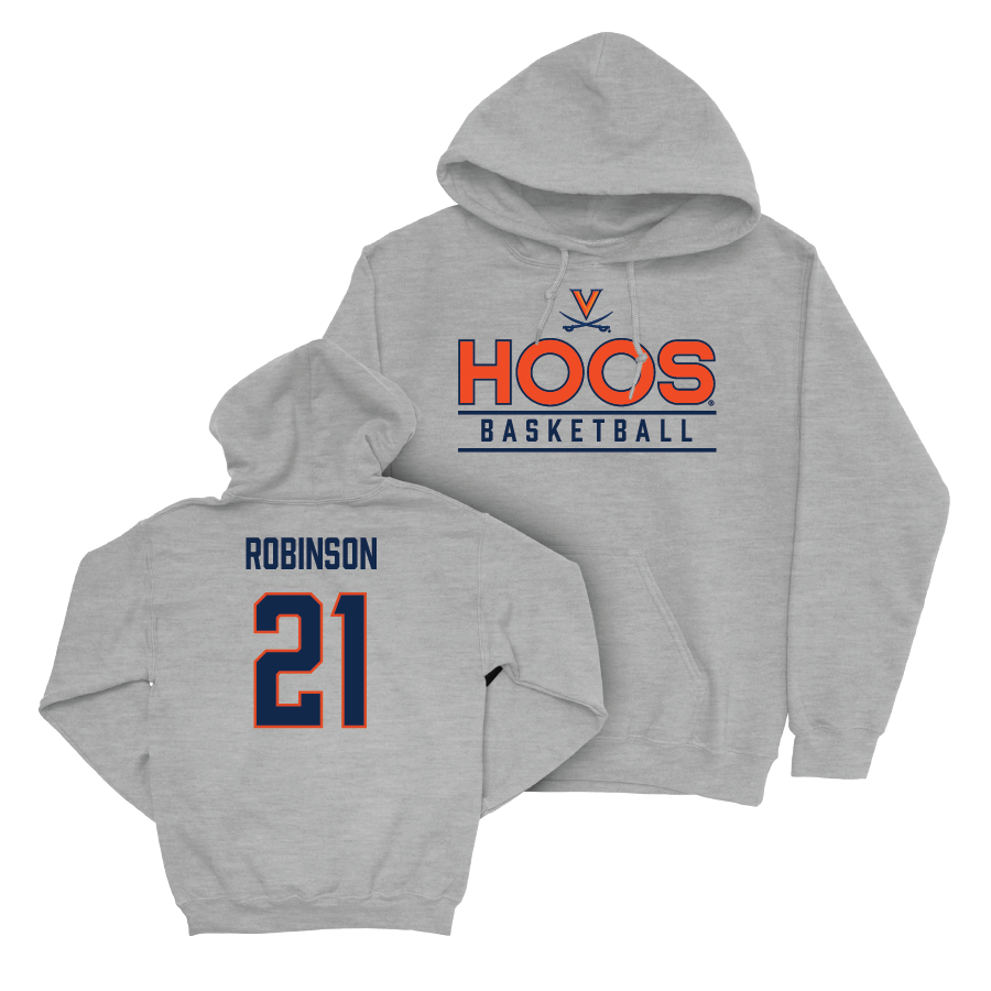 Virginia Men's Basketball Sport Grey Hoos Hoodie - Anthony Robinson Small