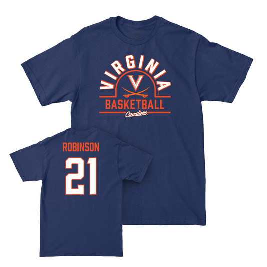 Virginia Men's Basketball Navy Arch Tee - Anthony Robinson Small