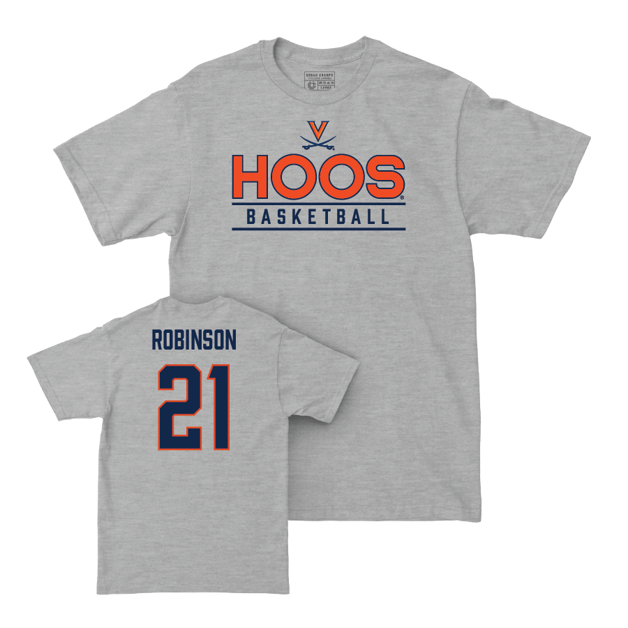 Virginia Men's Basketball Sport Grey Hoos Tee - Anthony Robinson Small