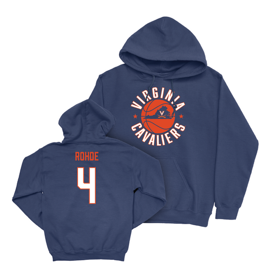 Virginia Men's Basketball Navy Hardwood Hoodie - Andrew Rohde Small