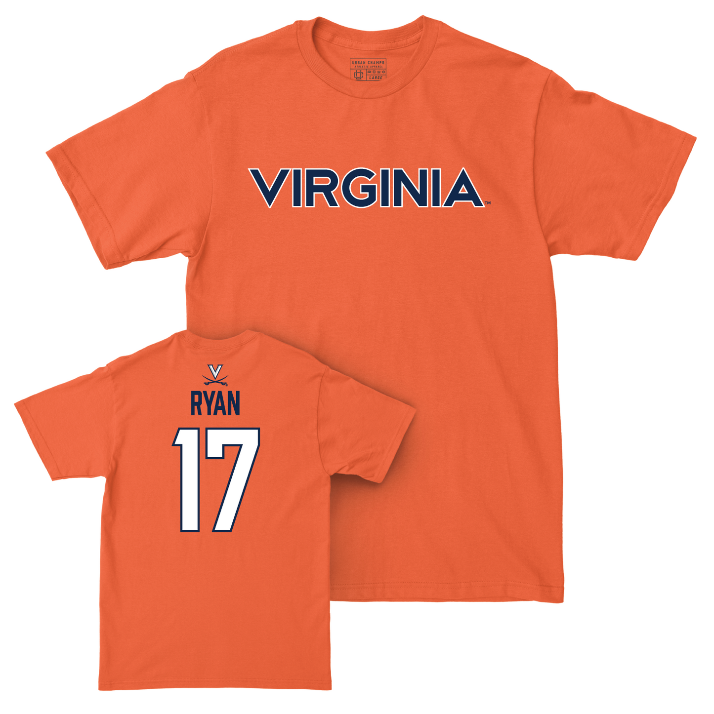 Virginia Football Orange Wordmark Tee - Aidan Ryan Small