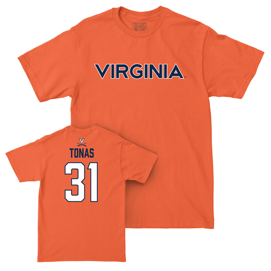 Virginia Baseball Orange Wordmark Tee  - Angelo Tonas Small