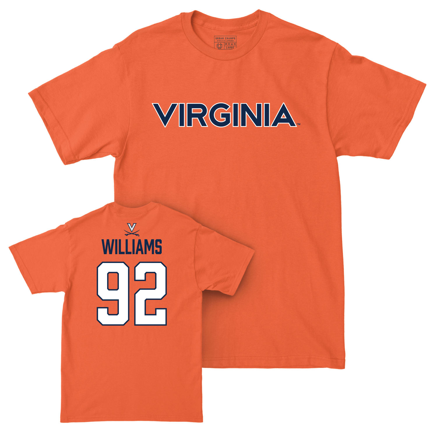 Virginia Football Orange Wordmark Tee - Andrew Williams Small