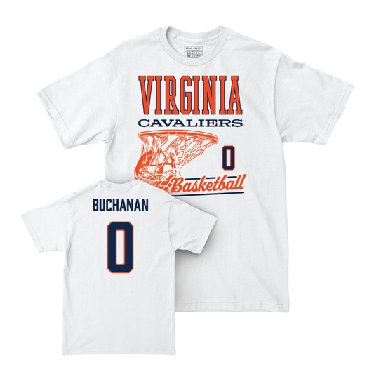 Virginia Men's Basketball White Hoops Comfort Colors Tee - Blake Buchanan Small