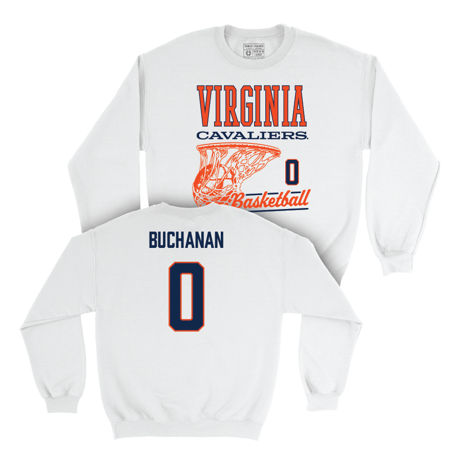 Virginia Men's Basketball White Hoops Crew - Blake Buchanan Small