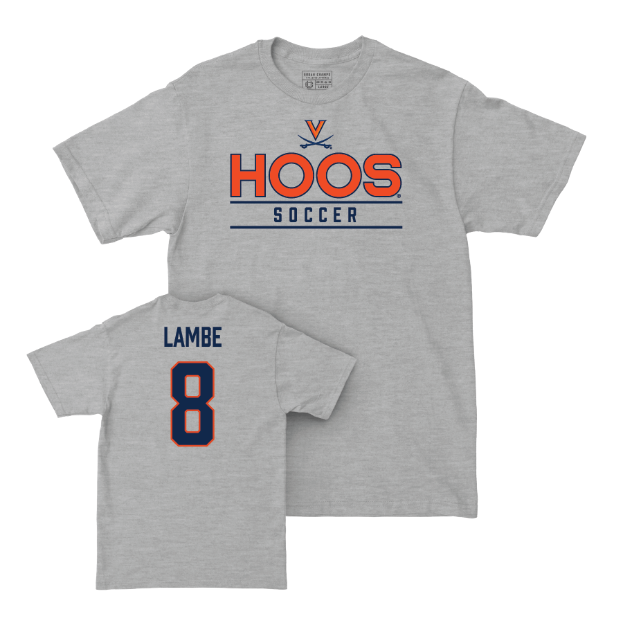 Virginia Men's Soccer Sport Grey Hoos Tee - Brendan Lambe Small