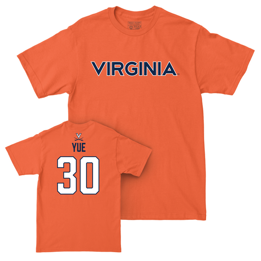 Virginia Men's Lacrosse Orange Wordmark Tee  - Bennett Yue Small