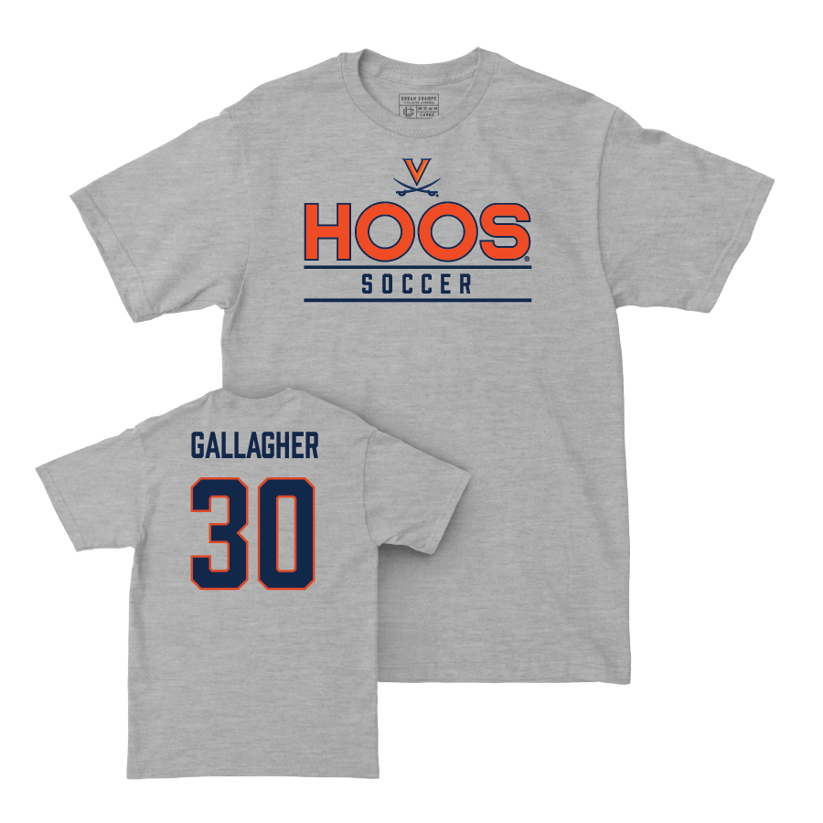 Virginia Men's Soccer Sport Grey Hoos Tee - Colin Gallagher Small