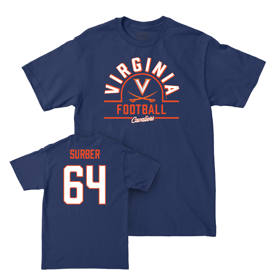 Virginia Football Navy Arch Tee - Cole Surber Small