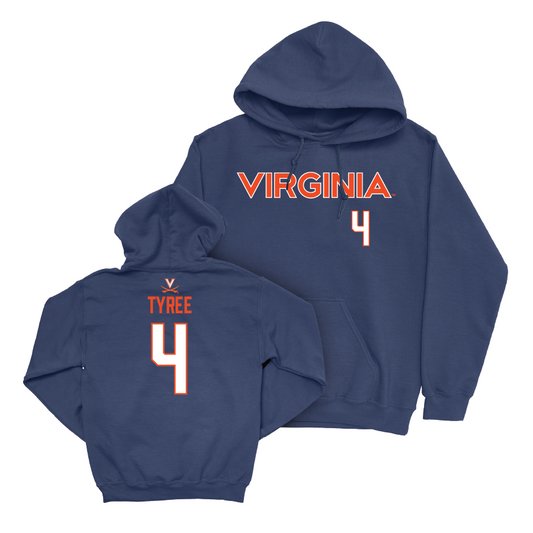 Virginia Football Navy Sideline Hoodie - Chris Tyree Small