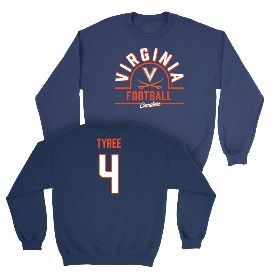 Virginia Football Navy Arch Crew - Chris Tyree Small