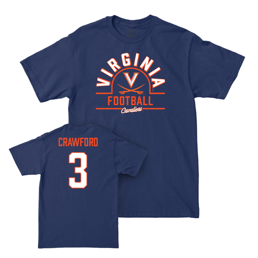 Virginia Football Navy Arch Tee - Delaney Crawford Small