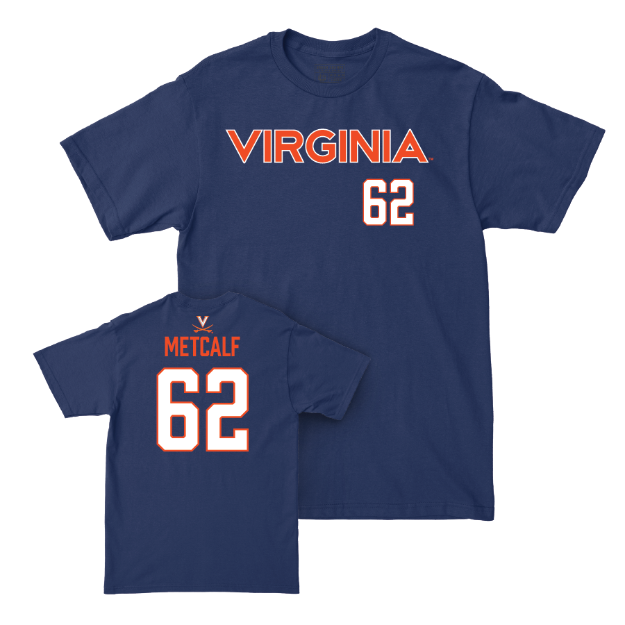 Virginia Football Navy Sideline Tee - Drake Metcalf Small