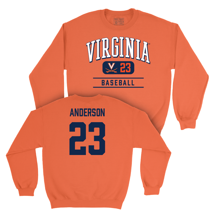 Virginia Baseball Orange Classic Crew - Ethan Anderson Small