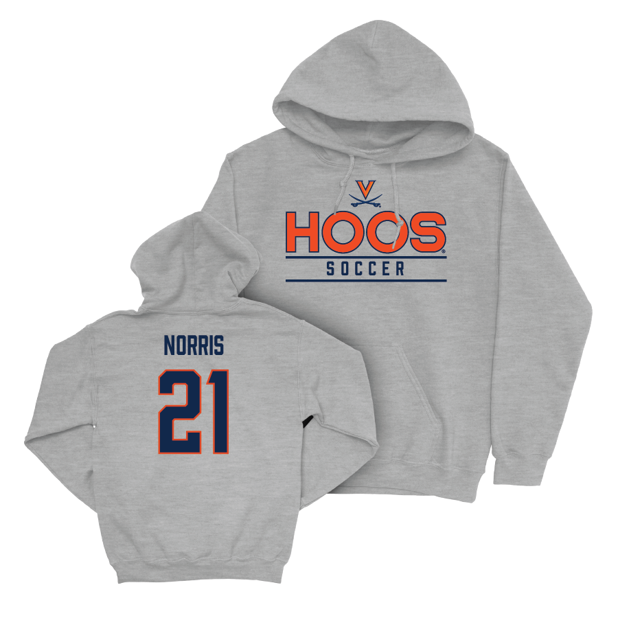 Virginia Men's Soccer Sport Grey Hoos Hoodie - Elias Norris Small