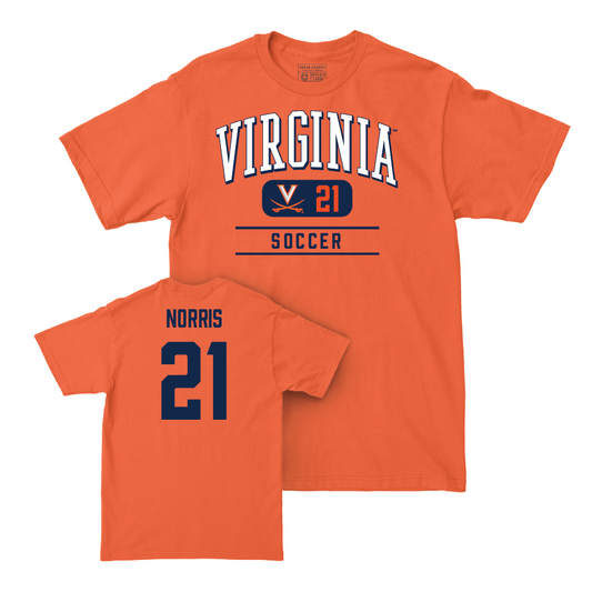 Virginia Men's Soccer Orange Classic Tee - Elias Norris Small