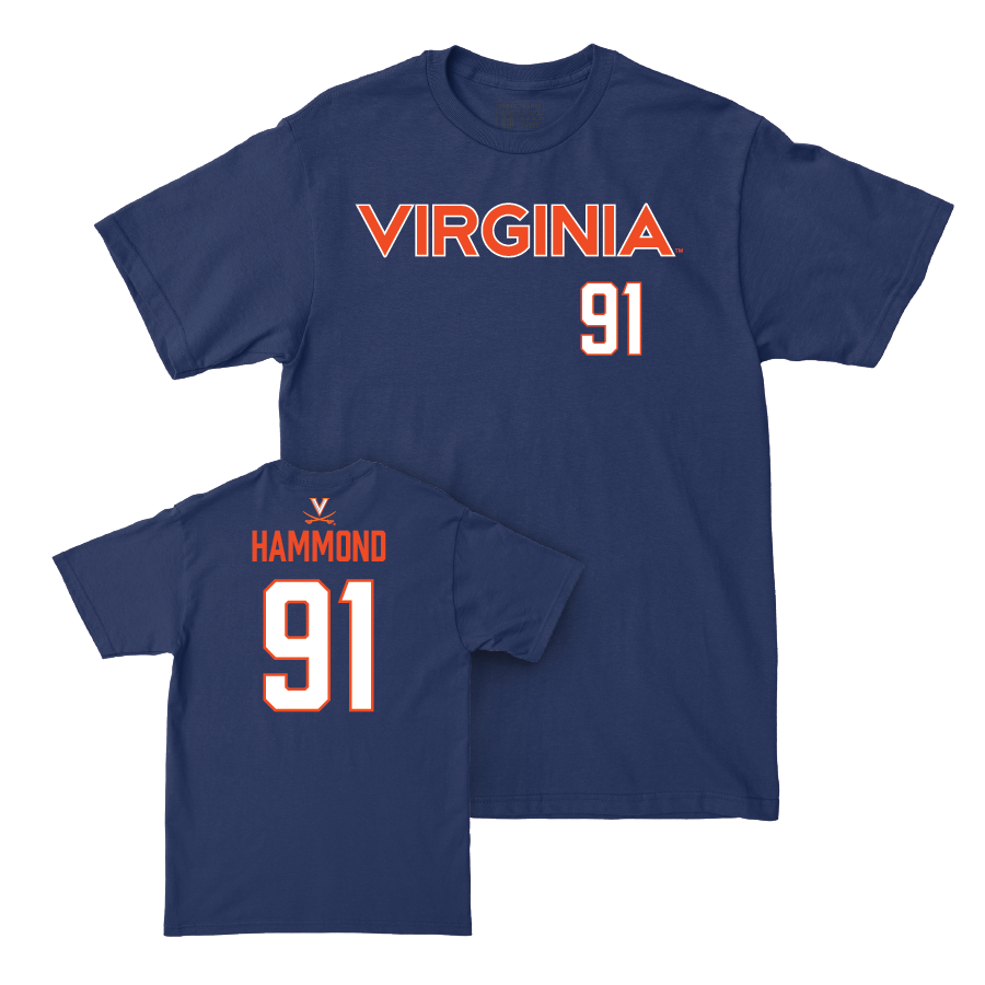 Virginia Football Navy Sideline Tee - Jason Hammond Small