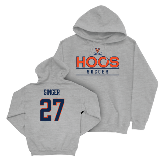 Virginia Men's Soccer Sport Grey Hoos Hoodie - Jack Singer Small