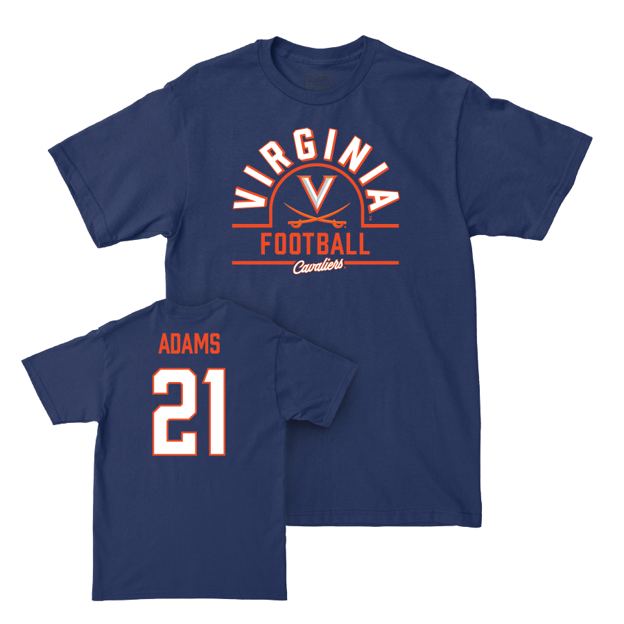 Virginia Football Navy Arch Tee - KeShawn Adams Small